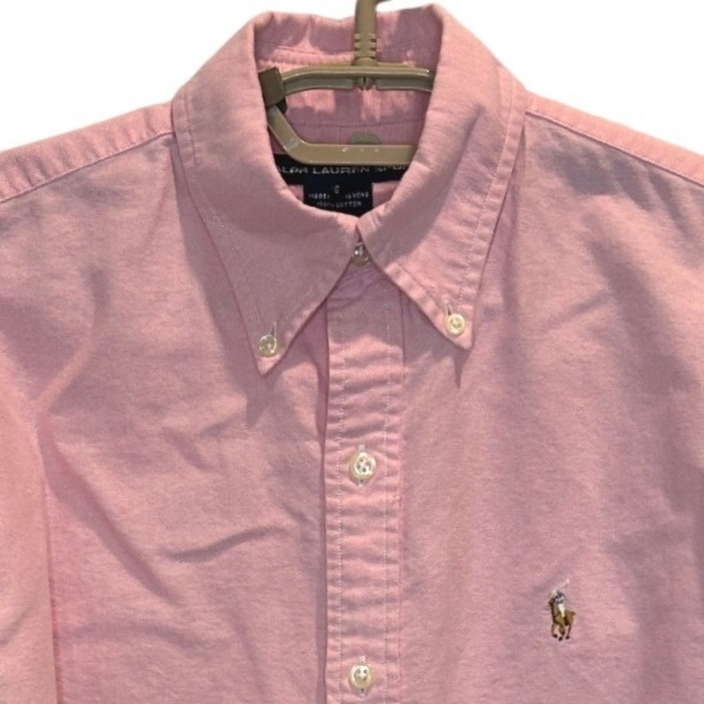 Ralph Lauren Sport Button Down Shirt 6 Womens Pink Oxford Cotton Long Sleeve